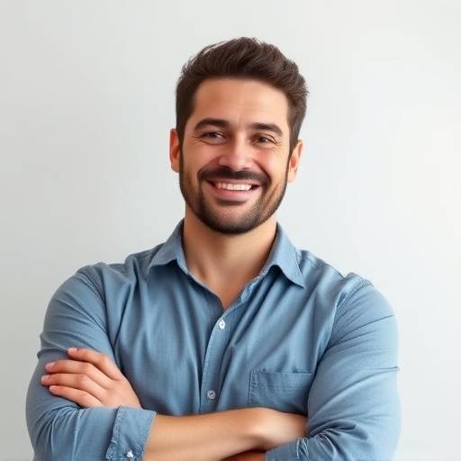 Marco Giuliani smiling with crossed arms