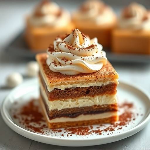 Tiramisu with coffee-soaked ladyfingers and mascarpone cream