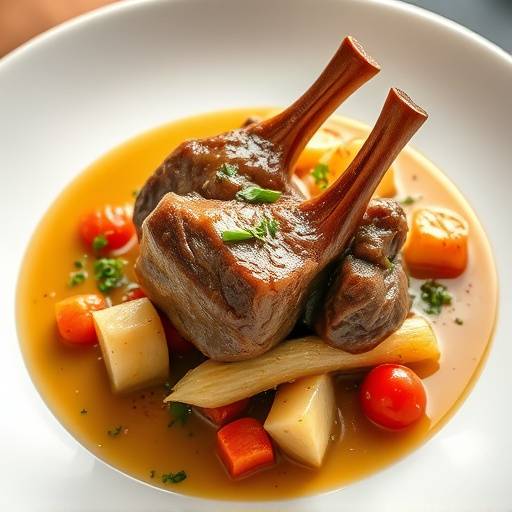 Veal Osso Buco braised in white wine and vegetables
